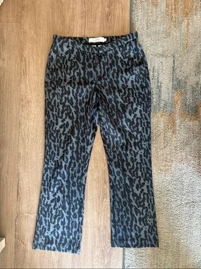 MUNTHE Gray & Black Leopard Print Pants